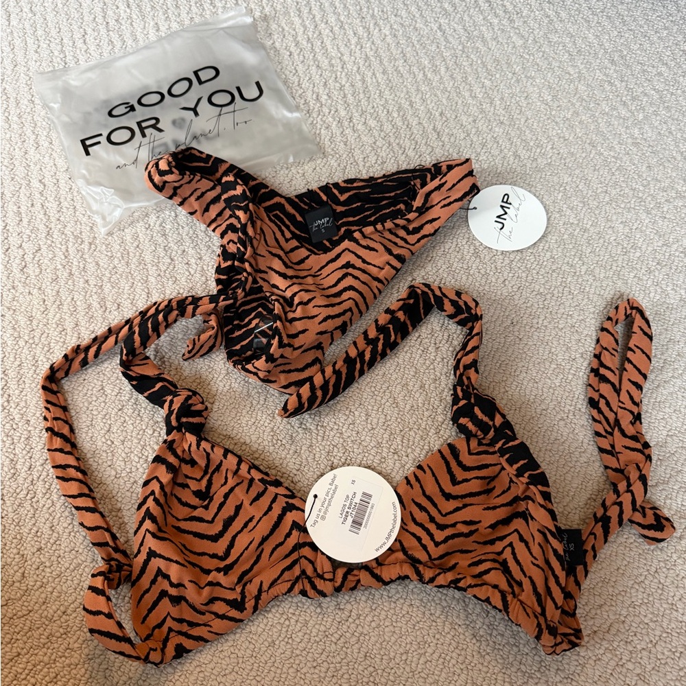 JMP the Label Bikini and Sarong Set in Tiger Switch